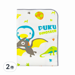 PUKU 藍色企鵝 攜帶型防濕墊, 恐龍, 2個