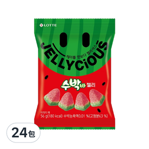 LOTTE 樂天 西瓜軟糖, 56g, 24包