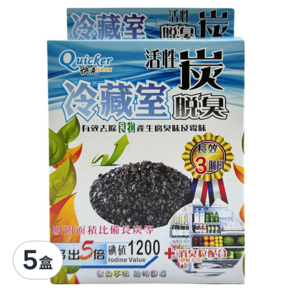 快克 活性碳脫臭 冰箱冷藏室適用, 40g, 5盒