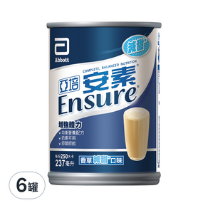 Abbott 亞培 Ensure 安素 香草減甜口味, 237ml, 6罐