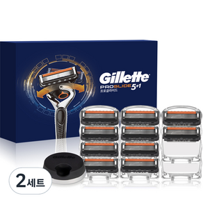 Gillette 吉列 2024 Proglide手動刮鬍刀片 10入+刮鬍刀架組合, 2套