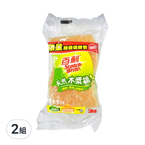 3M Scotch-Brite 百利 天然木漿棉菜瓜布 爐具/細緻餐具專用, 3片, 2組