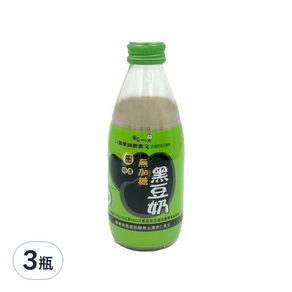 羅董 特濃無加糖台灣青仁黑豆奶, 245ml, 3瓶