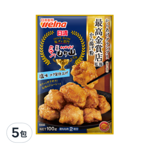 Nisshin Seifun 日清製粉 最高金賞炸雞粉 香蒜椒鹽, 100g, 5包