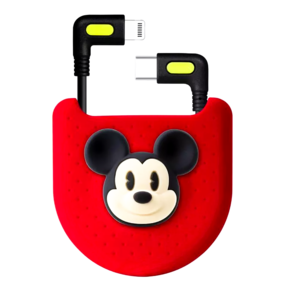 Disney 迪士尼 L型轉角線 Lightning to USB-C, 米奇, 25cm, 1條