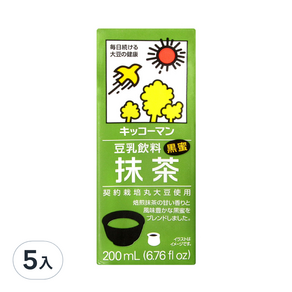 KIKKOMAN 龜甲萬 豆乳 抹茶風味, 200ml, 5入