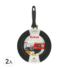 Tefal 特福 B2250695 極致黑艷 不沾平底鍋, 28cm, 2入