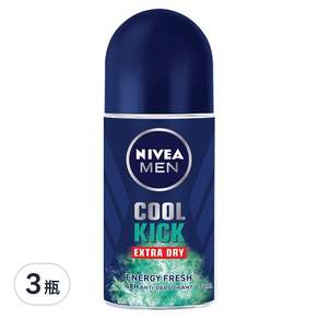 NIVEA 妮維雅 男士止汗爽身乳液 瞬間酷涼系列 激爽制汗, 柑橘, 50ml, 3瓶