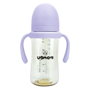 UBMOM PPSU材質 防漏雙耳吸管學習杯, 薰衣草紫, 280ml, 1個
