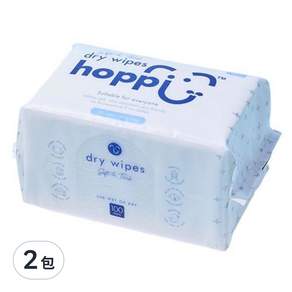 hoppi 雲柔乾濕兩用巾, 100張, 2包