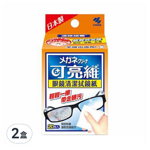 小林製藥 可亮維 眼鏡清潔拭鏡紙 20入, 2盒