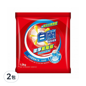 白蘭 強效除蹣過敏 洗衣粉, 1kg, 2包