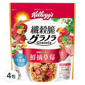 Kellogg's 家樂氏 Granola 纖穀脆 鮮摘草莓, 300g, 4包