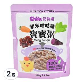 Chila 兒食樂 寶寶粥 6個月以上, 紫米咕咕雞, 150g, 2包