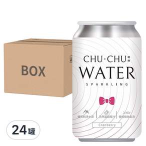 CHU-CHU 啾啾 蔓越莓氣泡水, 330ml, 24罐