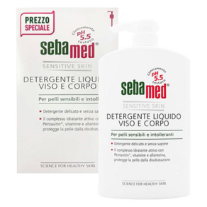 sebamed 施巴 VISO E CORPO SENSITIVE PH5.5 抗敏沐浴潔面雙效 溫和潔膚露, 1L, 1瓶