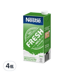 Nestle 雀巢 全脂牛乳, 1L, 4瓶