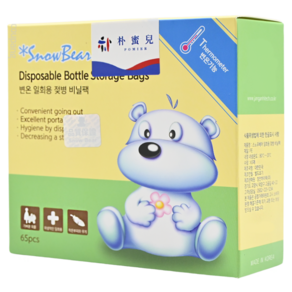 Snow Bear 小白熊 感溫拋棄式奶瓶袋 250ml 65入, 1盒