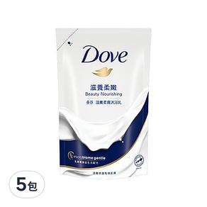 Dove 多芬 滋養柔膚沐浴乳 滋養柔嫩 補充包, 580g, 5包