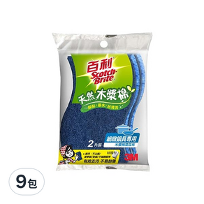 3M Scotch-Brite 百利 天然木漿棉菜瓜布 細緻鍋具用, 2片, 9包