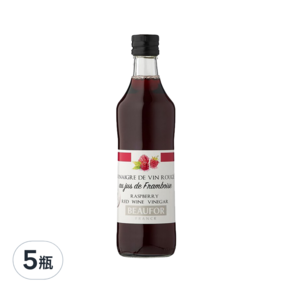 BEAUFOR 堡芙 覆盆子醋 酸度7%, 500ml, 5瓶