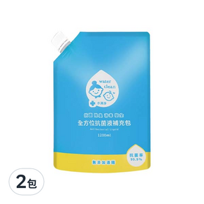 Water clean 水清淨 全方位抗菌液, 1.2L, 2包