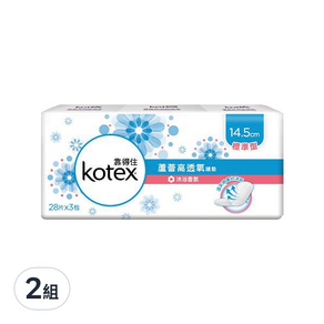 Kotex 靠得住 蘆薈高透氧護墊沐浴香氛, 14.5cm, 84片, 2組