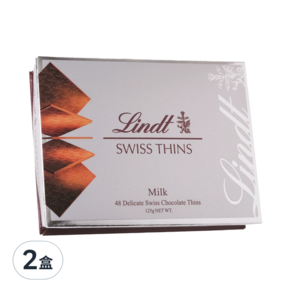 Lindt 瑞士蓮 經典薄片 牛奶巧克力, 125g, 2盒
