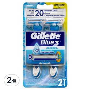 Gillette 吉列 威鋒3輕便刀 冰爽系列 2刀架裝, 2支, 2盒