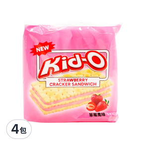 Kid-O 三明治餅乾 草莓風味, 136g, 4包