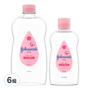 Johnson's 嬌生 嬰兒潤膚油2入組 500ml + 200ml, 6組