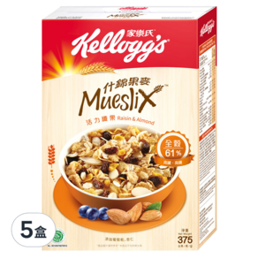 Kellogg's 家樂氏 Mueslix 什錦果麥 活力纖果, 375g, 5盒