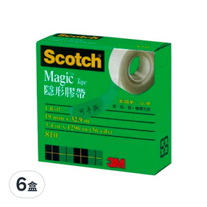 3M Scotch 隱型膠帶 #810 19mm*32.9m, 6盒