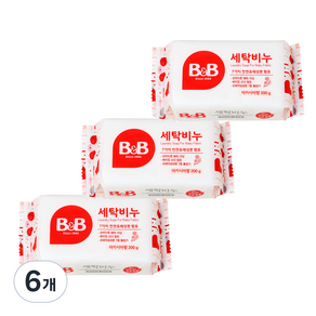 B&B 嬰兒衣物清潔皂, 200g, 6入