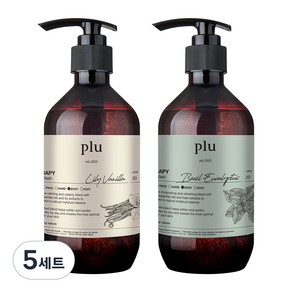 plu Therapy香氛沐浴露 百合香草 500g+羅勒尤加利 500g, 5套