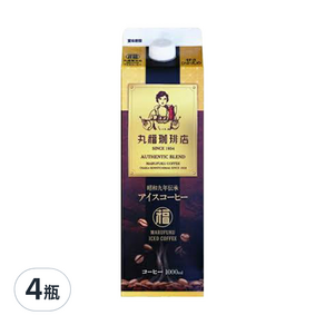 丸福珈琲店 咖啡 有糖, 1000ml, 4瓶