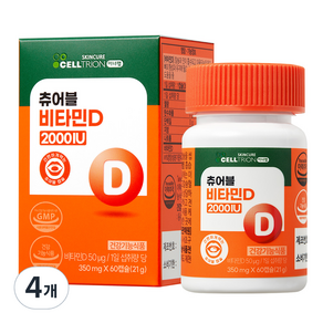 INNERLAB Celltrion Skin Cure 維生素 D 咀嚼錠 2000IU 21g, 60顆, 4個