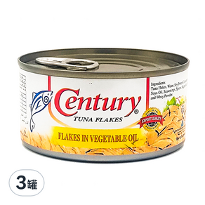 Century TUNA 油漬鮪魚罐頭, 180g, 3罐