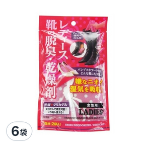 不動化學 女靴脫臭乾燥劑 2包入, 70g, 6袋