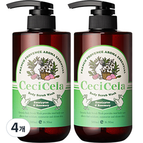 Cecisella French Provence Aroma Essential Body Scrub Wash 桉樹和迷迭香, 500ml, 4個