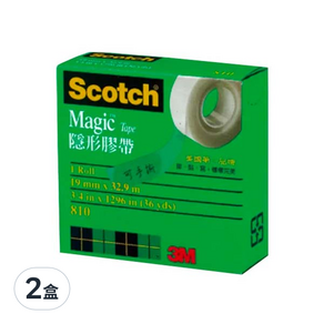 3M Scotch 隱型膠帶 #810 19mm*32.9m, 2盒