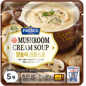 OTTOGI 不倒翁 即食奶油蘑菇濃湯, 180g, 5包