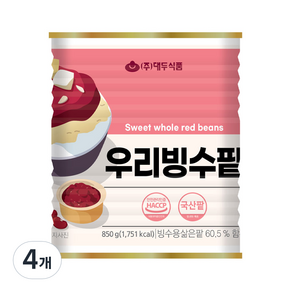 大豆食品 Woori Bingsu 紅豆, 850g, 4個