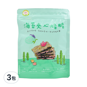 NATURMI 幸福米寶 海苔夾心脆脆 全素 1歲以上, 紫米芝麻, 30g, 3包