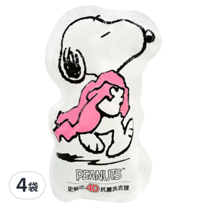 SNOOPY 史努比 4D抗菌洗衣球, 24顆, 4袋