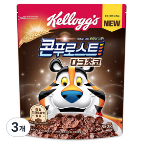 Kellogg's 家樂氏 FROSTIES 東尼玉米片 黑巧克力玉米片, 3個, 550g