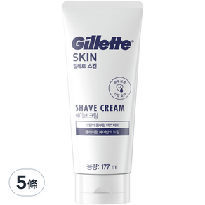 Gillette 吉列 敏感肌適用刮鬍膏, 177ml, 5條