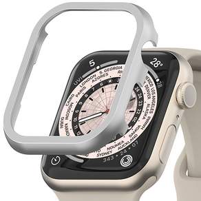 SINJIMORU Apple Watch金屬邊框錶框保護殼, 銀