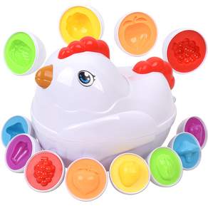 OZ Toy Kkokomam Fitting Egg 提蛋 形狀匹配水果和蔬菜 DF198, 混合顏色