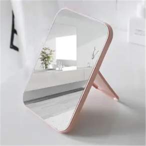 Mudas 柔彩圓角方形折疊式便攜桌鏡 15*22cm, 粉色